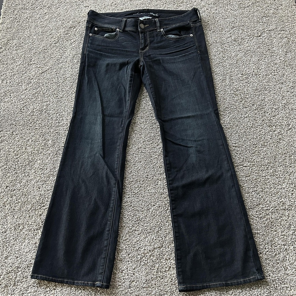 American Eagle Outfitters Slim Boot Jeans Womens 12 Dark Wash Stretch Denim